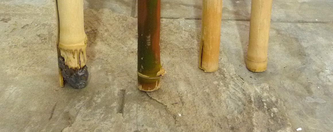 Kaspe Kovitz; nor did I want to leave; 2009; lead in bamboo; detail bottom; 57 1/2" to 66 3/4" bottom